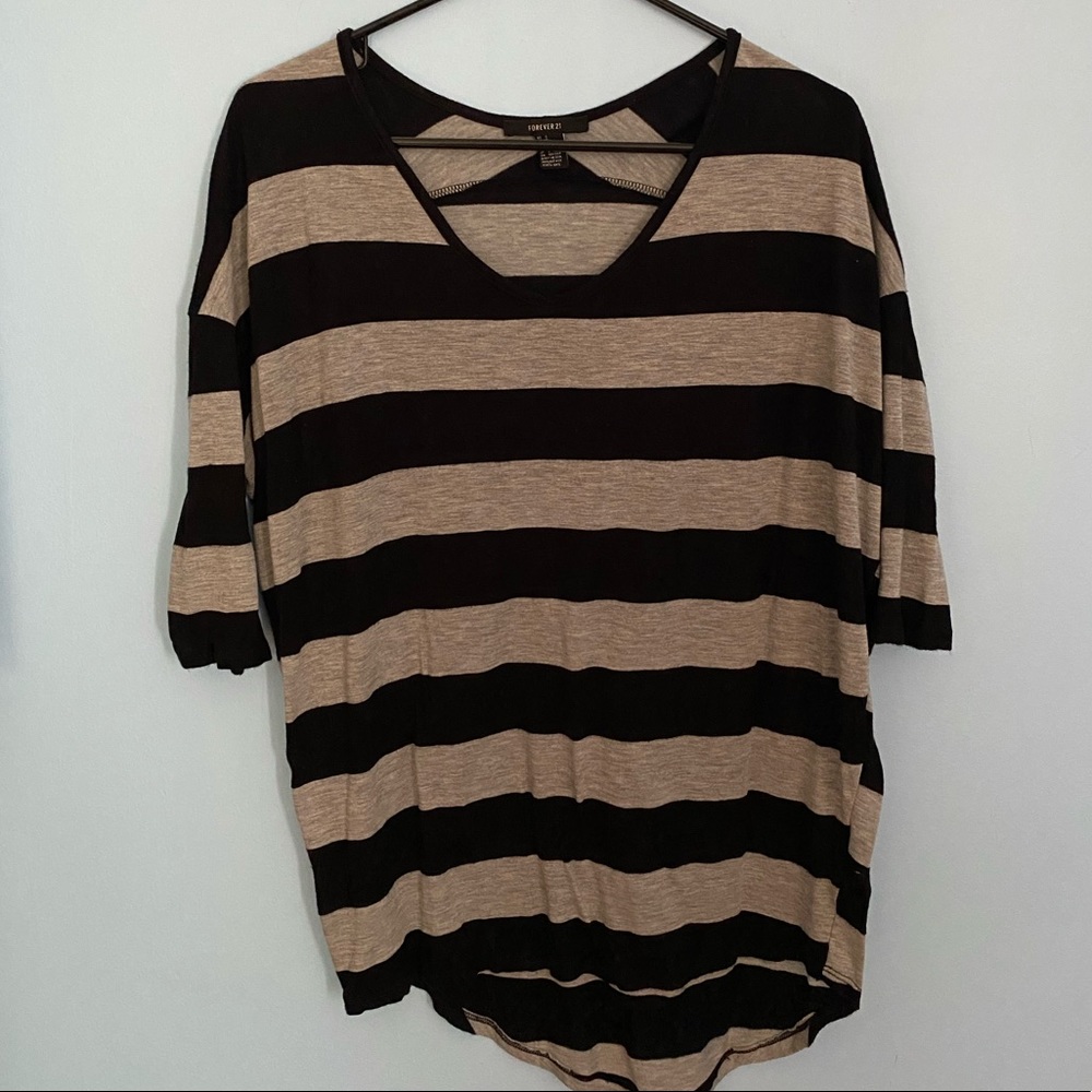 Black and gray striped tunic